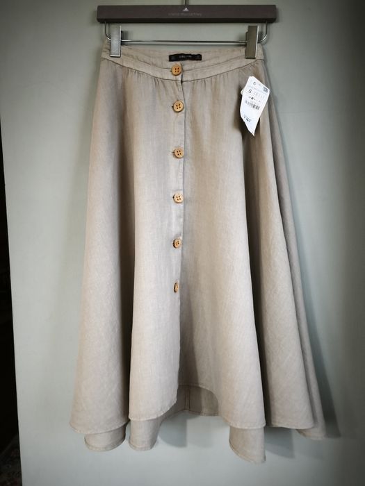 Zara, нова ленена пола, размер XS
