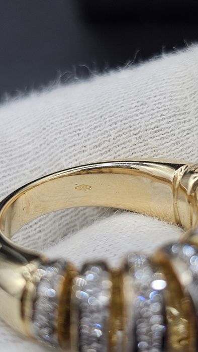 Масивен златен пръстен 14K с естествени диаманти | 14.65 г | Луксозен дизайнерски модел