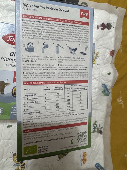 Lapte praf Bio Pre Lactana, +0 luni, 600 gr, Topfer