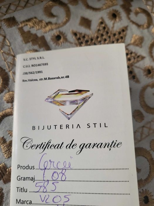 Cercei aur alb 14k fluturasi