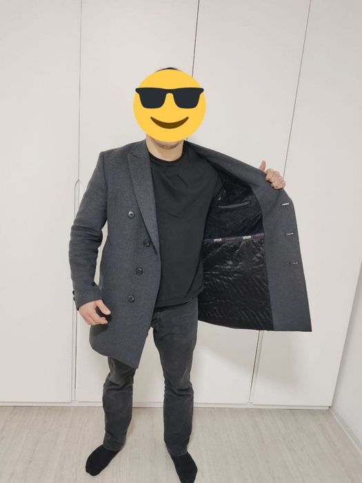 Пальто мужское серое