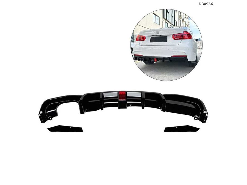 Difuzor spate tuning cu lumini LED splittere BMW3 F30 M evacuare dublă