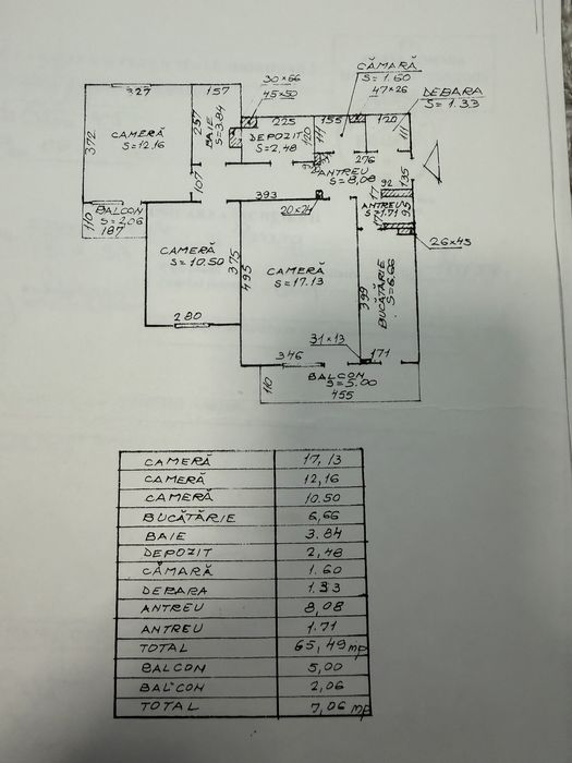 Vand apartament 3 camere Manastur