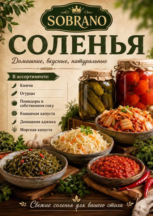 Домашние соленья, кимчи, аджика, компоты | Доставка | SOBRANO