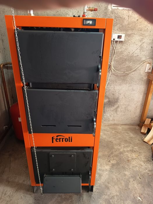 Centrala lemne și cărbune Ferroli 30 kw și horn inox izolat!