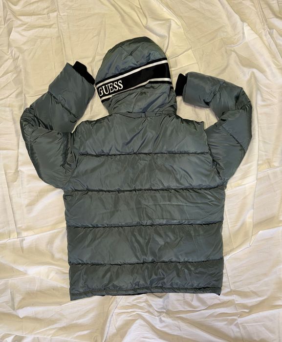 Geacă Guess bărbați - mărimea L, culoare gri-verde