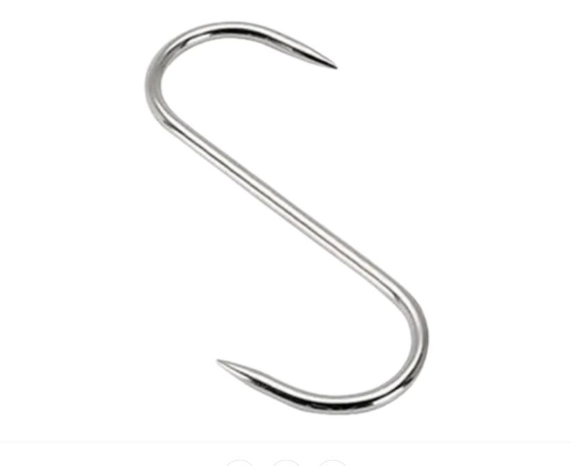 Carlig afumatoare carne , macelarie DEPOX® , 16 cm , otel