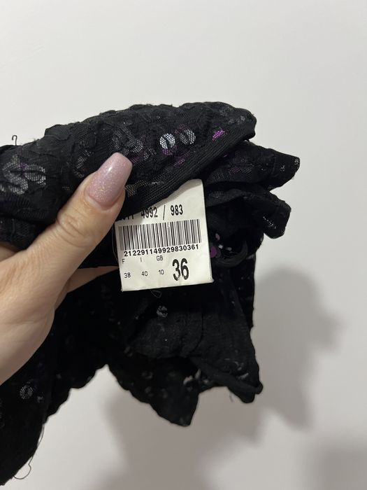 Bluza tip tricou cu paiete mov negru