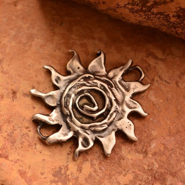 Сребърен елемент 925 Слънце на живота  ръчно изработено бижу за гривна