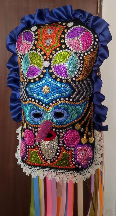 Кукерска маска, гугла капашон,, ръчна изработка, уникат, Сурва, Кукерл