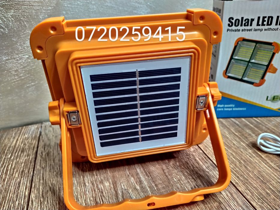 Proiector LED 300W Portabil, Panou Solar, USB, 5 Functii, Camping etc