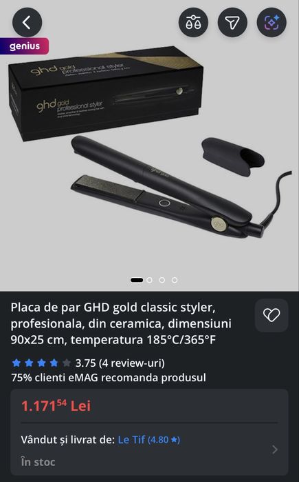 Placa de păr GHD Gold Classic