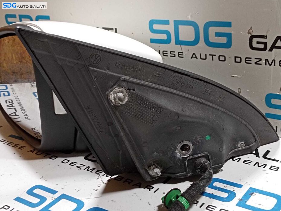 Oglinda Stanga Electrica FARA Pliere Rabatare cu Lumina Ambientala Volkswagen Passat CC 2008 - 2012 Culoare Alb LB9A Cod 3C8857933A [M7670]