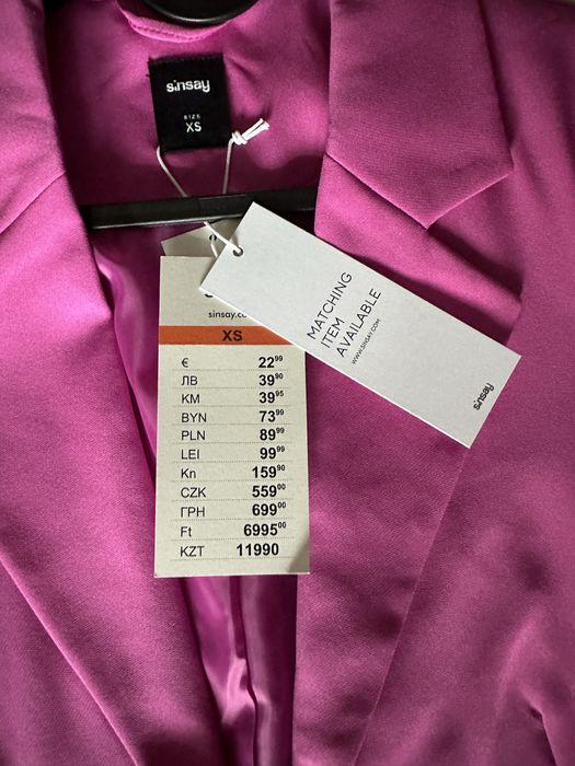 Sacou nou cu eticheta Sinsay roz