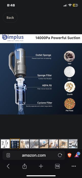 Вертикальный пылесос чангютгич simplus