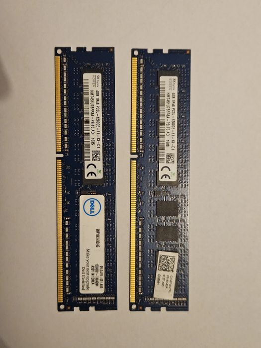 Set 8GB (2x4GB) RAM DDR3L ECC Unbuffered SK Hynix / Dell – Pentru Servere/Workstations