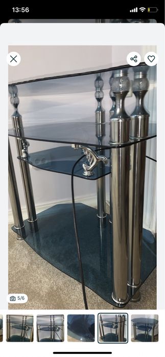 Подставка для тв стекло синий