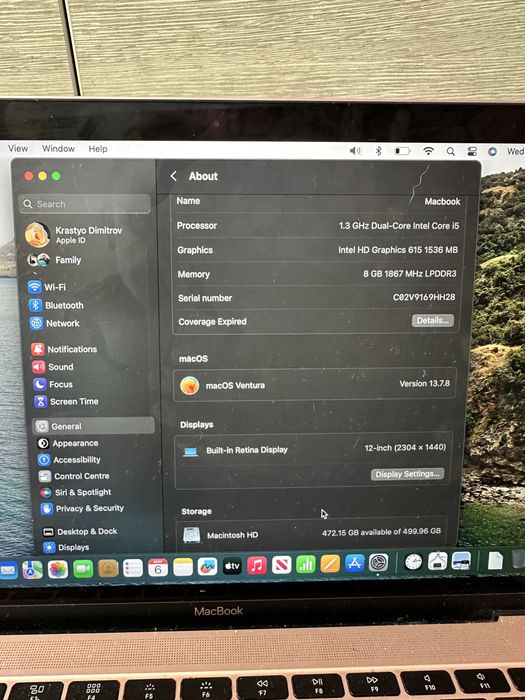 Macbook 12” 2017/512GB/8GB/i5