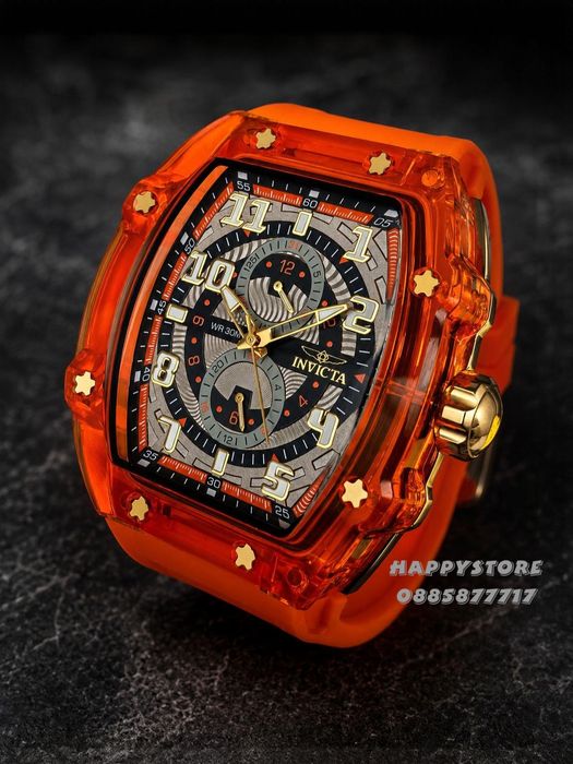 INVICTA Cyclone Orange/Gold 49 mm, Инвикта нов мъжки часовник