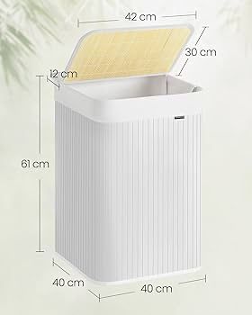 Кош за пране 95L, бамбук, SONGMICS