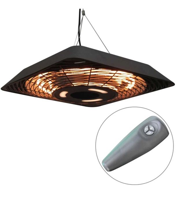 Таванен нагревател с  5 режима  с дистанционно ,LED светлина . Черен