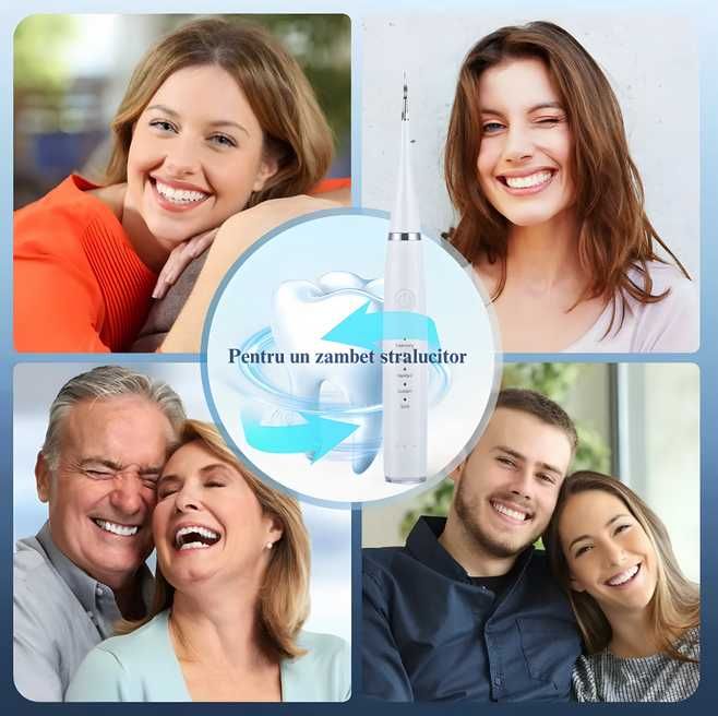 WellLuck 2 в 1 комплект за почистване на зъбите, четка за зъби и устройство за почистване на зъбен камък, бял цвят