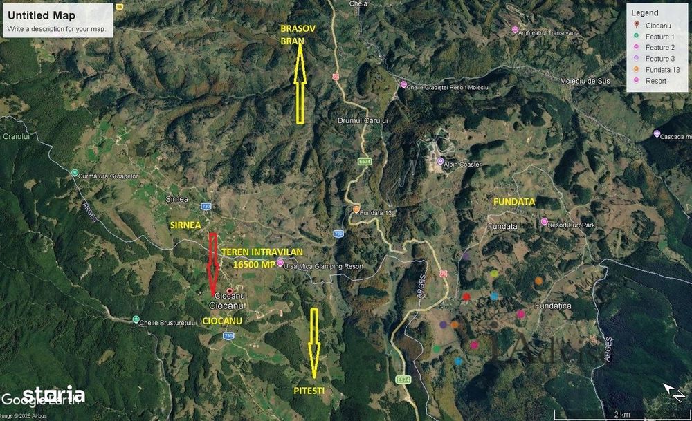 Teren intravilan cu PUZ în Ciocanu, județul Argeș