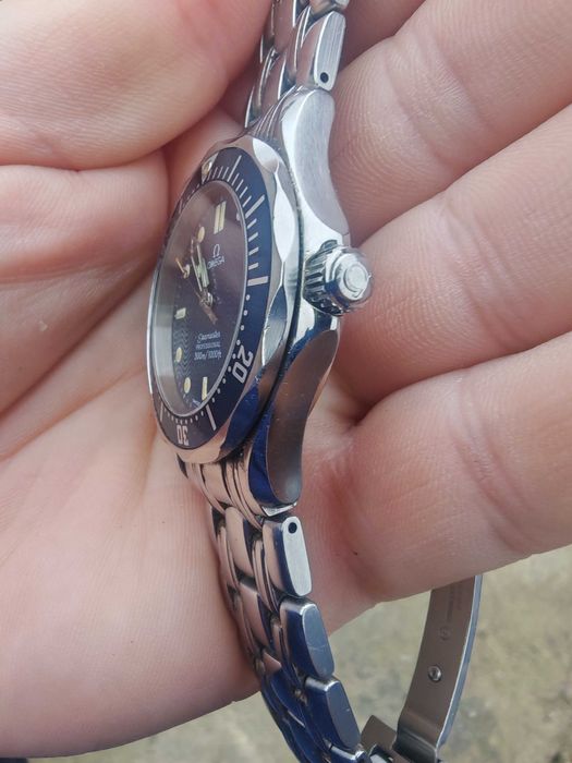 Ceas Omega Seamaster Professional Date WR 300m quartz 41 mm SS acte cutie cadran albastru