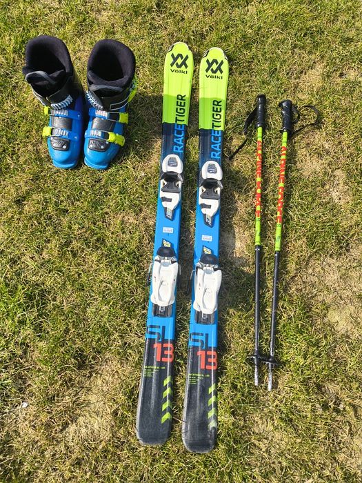 Schiuri 120 cm copii / clăpari copii 22.5 (35 36)  / bete 90 cm