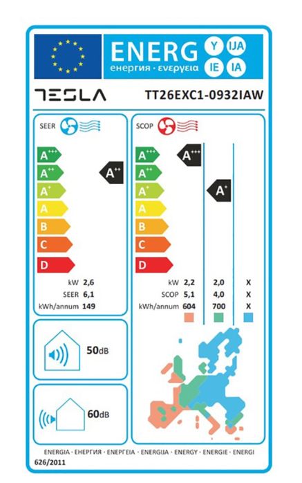 Aparat aer conditionat tesla ambient tt26exc1 9000btu wi-fi inverter