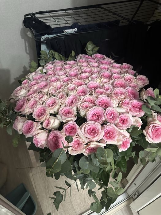 цветы метровые розы розовые