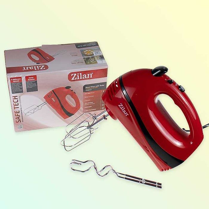 Ръчен миксер с 5 скорости – 300 W, червен