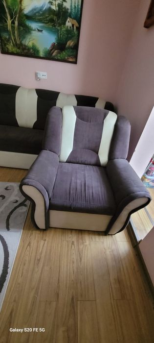 Canapea extensibila cu doua fotolii