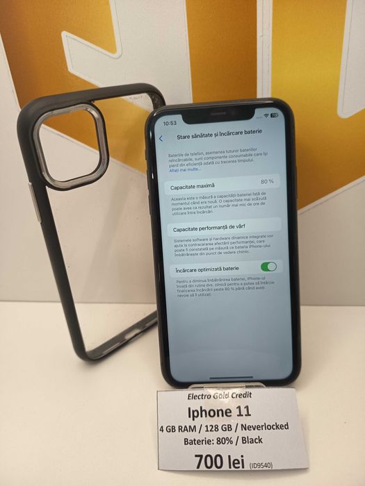 Iphone 11 128GB Black/Neverlocked/Baterie: 80% ID9540