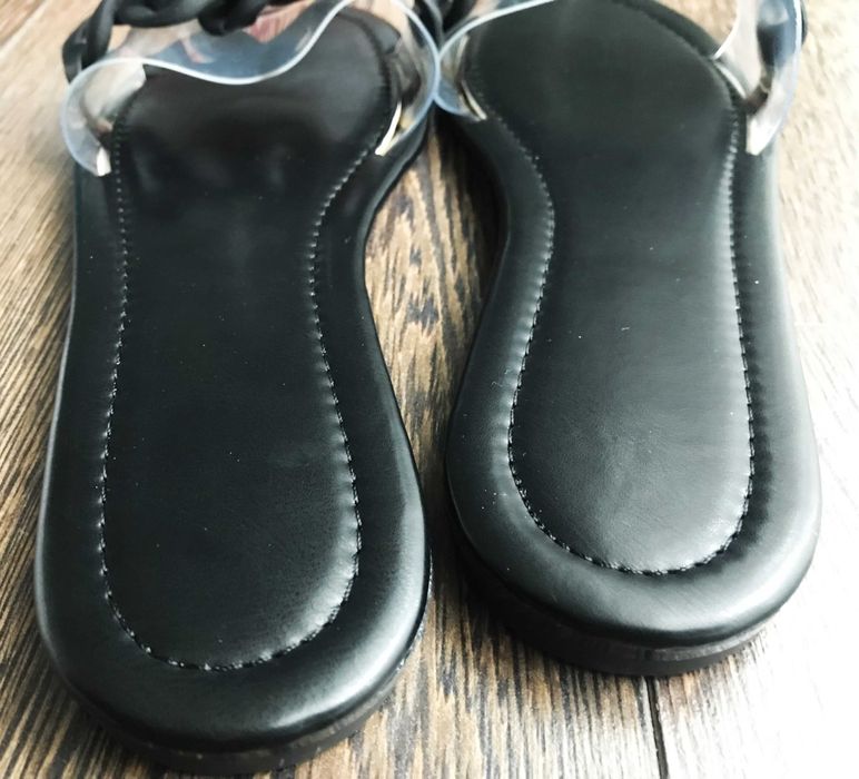 papuci femei, cu bareta transparenta, talpa subtire