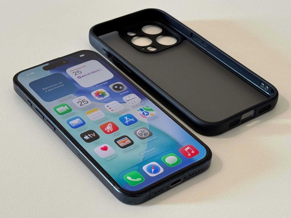 Бартер! iPhone 15 Pro 256GB Blue Titanium (Син) 89% Батерия.