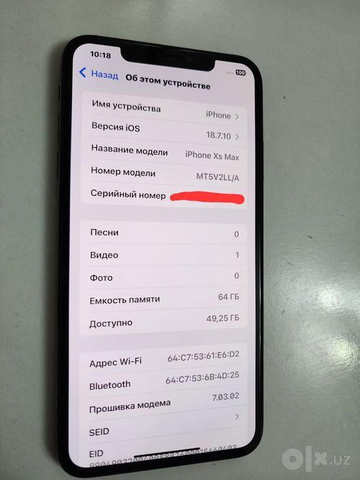 Iphone Xs Max LL/A 64GB Batareka 100%