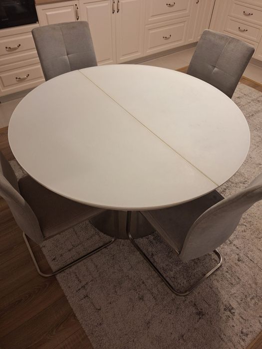 Masa sticla securizata cu 4 scaune stare noua