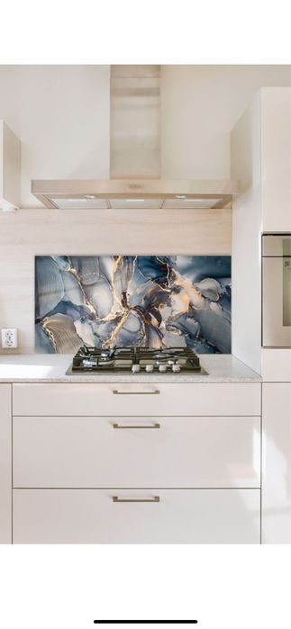 Panou Sticla Bucatarie, Abstract Marble Storm, 60x120cm