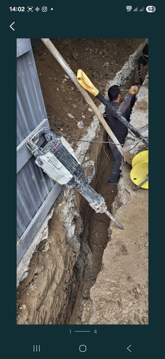 Траншея септик Яма капаем