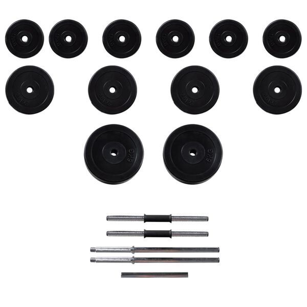 Bancă fitness cu  set haltere gantere, 30,5 kg