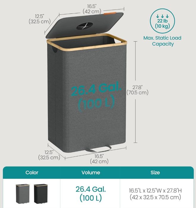 Кош за рециклиране, бамбуков 100 литра