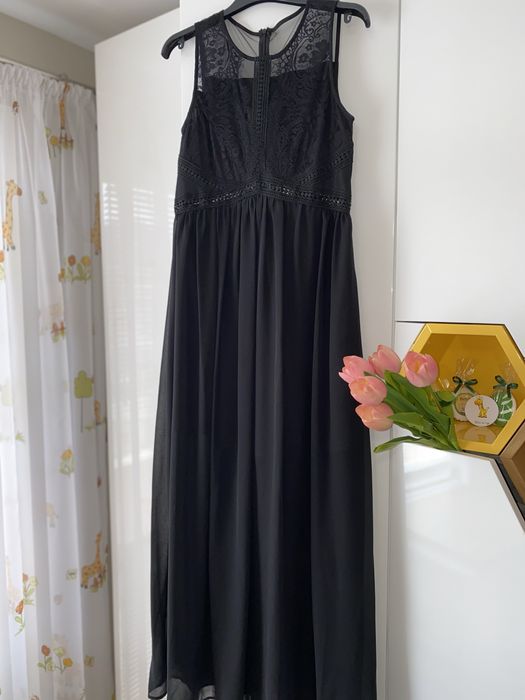 Официална дантелена дълга рокля