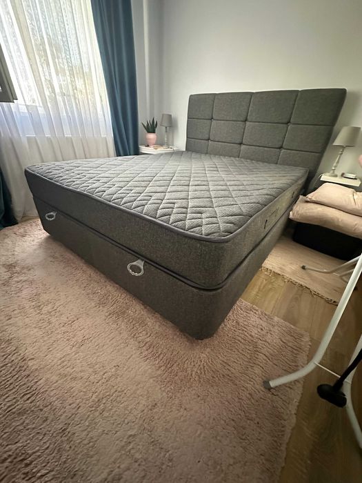 Pat dublu cu lada de depozitare 160*200