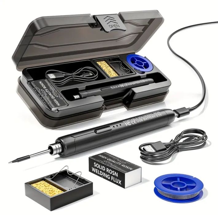Pistol de lipit portabil set complet , intensitate reglabila și încărcare pe USB