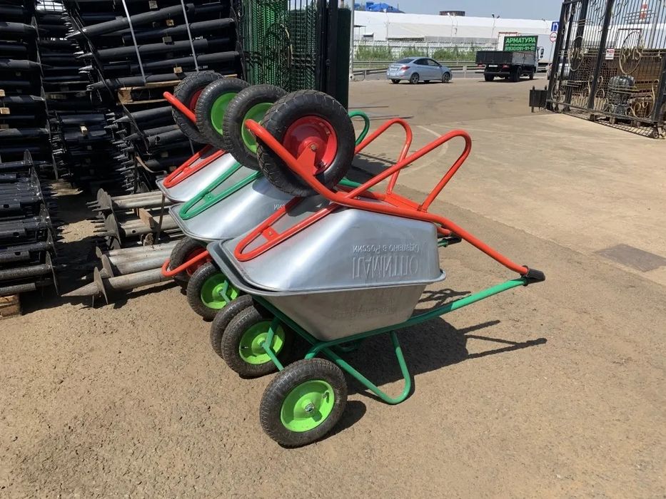 Усиленная 2-х колёсная, строительная, 110л корыто