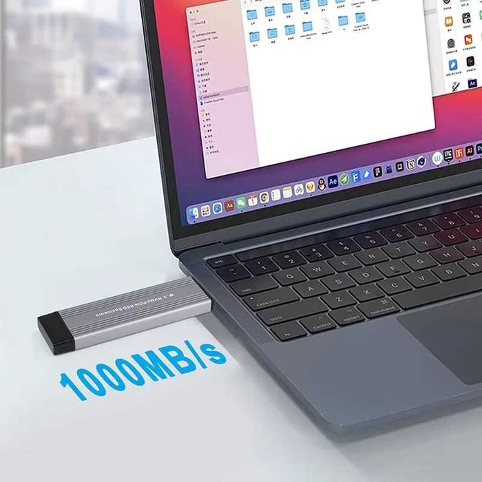 Adaptor M.2 NVME SSD la USB 3/1 Type A carcasa aluminiu M Key M+B Key