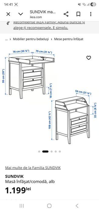 Masuta Infasat/comoda Ikea