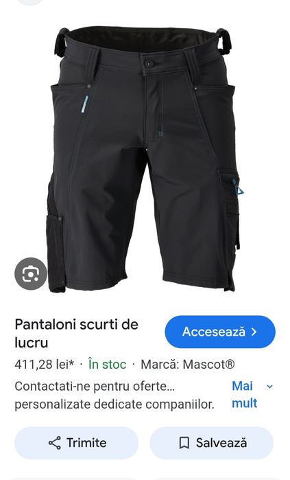 Pantaloni scurti profesionali MASCOT ADVANCED Stretch, Waterproof light-weight, nr. 46 EU unisex