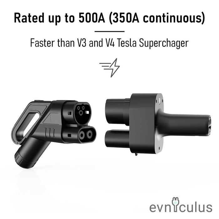 Адаптер CCS2 - Tesla Cybertruck DC+AC 400 kW/ 11 kW Тесла Преходник